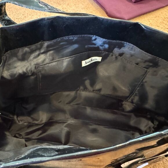 Neiman Marcus Patent Leather Black Tote Bag - Picture 3 of 5